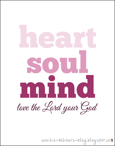 free printable love the lord your god pink