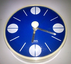 Krups Electronic Battery Operated Wall Clock Ca 1973 Object Blue Krups Electronic Wall Clock