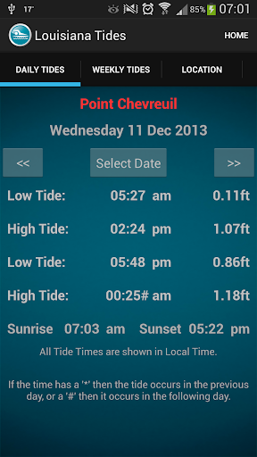 Louisiana Tide Times