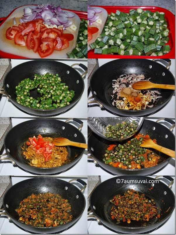Vendakkai curry process