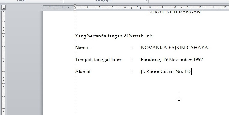 Cara mensejajarkan titik dua di microsoft word