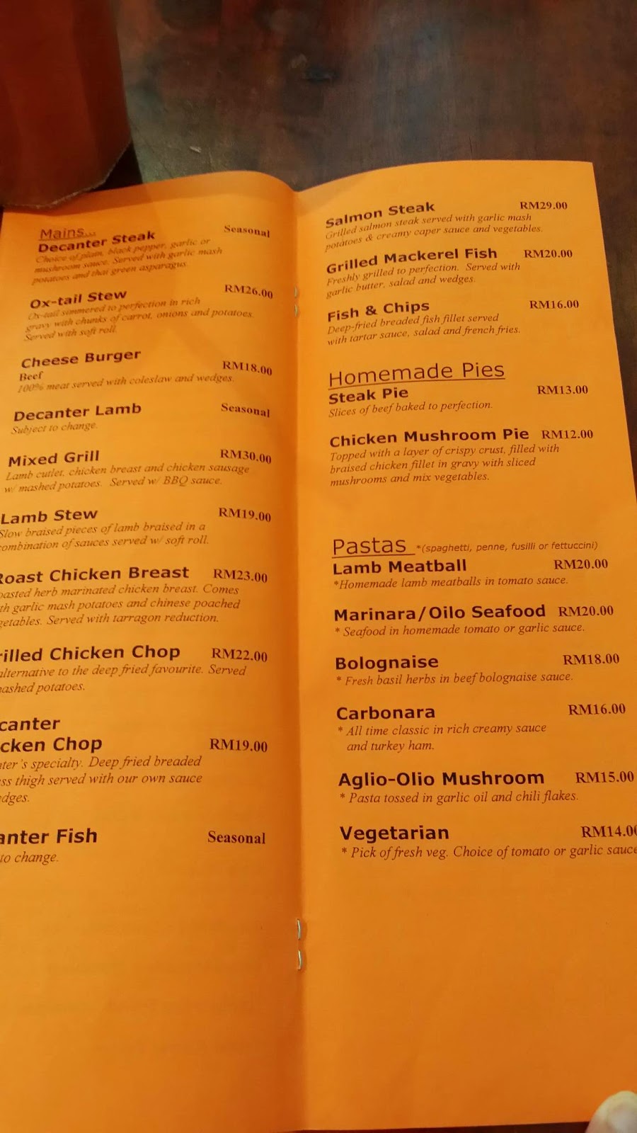 Eye Talk Nose (I Don't Know) Food Menu Malaysia Decanter Bukit Damansara