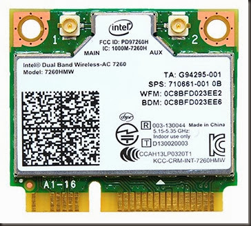 Intel Dual Band Wireless-AC 7260 + BT mimi PCI-E