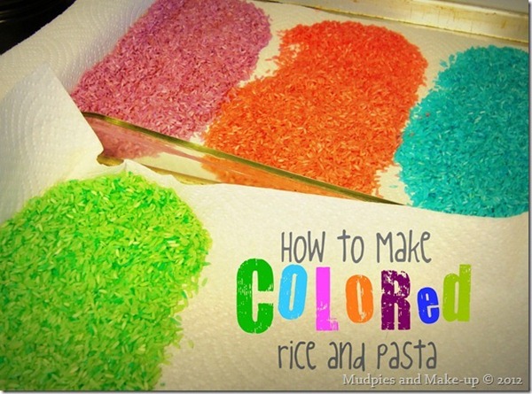 how to dye rice for sensory play