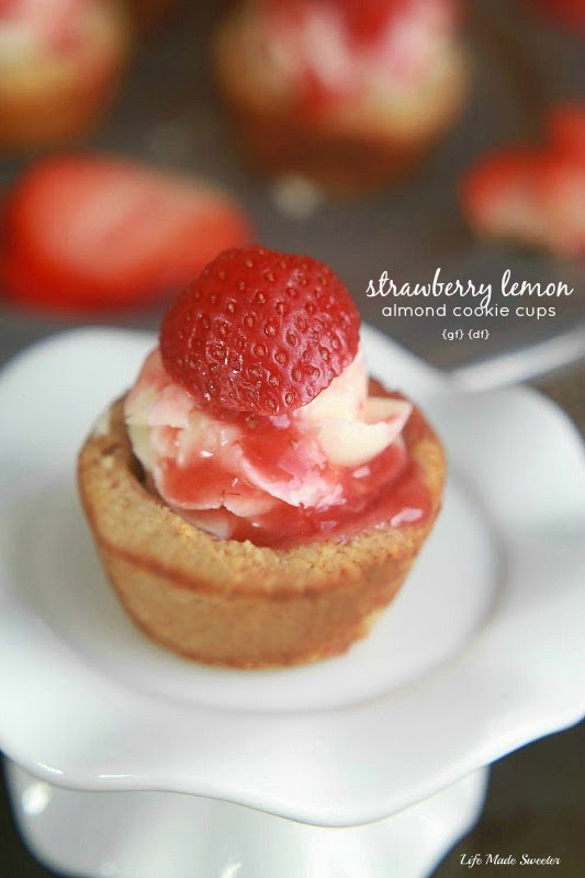 Strawberry Almond Cookie Cups {gf} via Life Made Sweeter.jpg