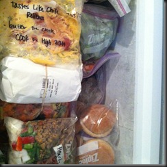 Erin made lots of frozen meals as life gets busier.