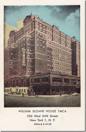 William Sloane House YMCA New York City, Postcard pg. 1