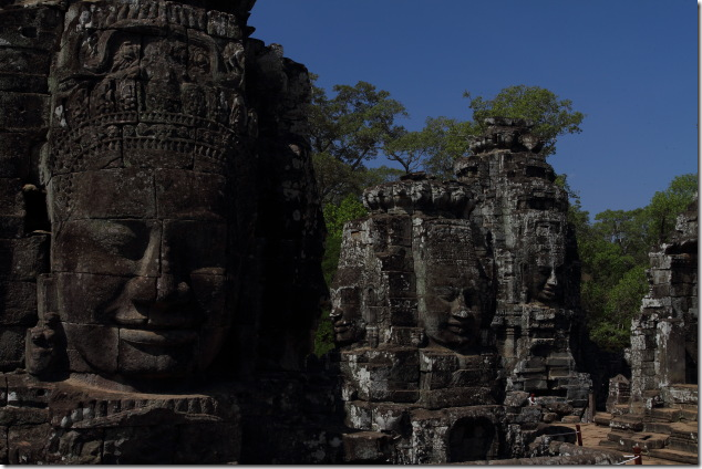 Different faces of Bayon Temple, Cambodia