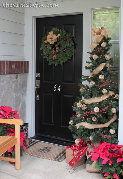 Christmas tree by front door