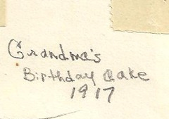Grandmas Birthday cake 1917 Moorhead Ant back