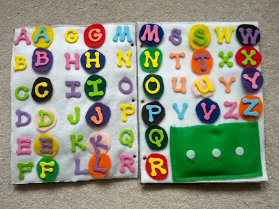 ABC & spelling quiet book page from And Next Comes L