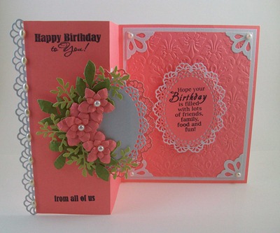 Coral Phlox Flowers Birthday Card1