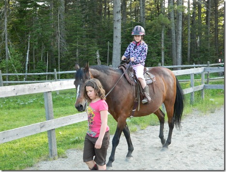 Katy and Taylor riding Lil' Bud 2011 022