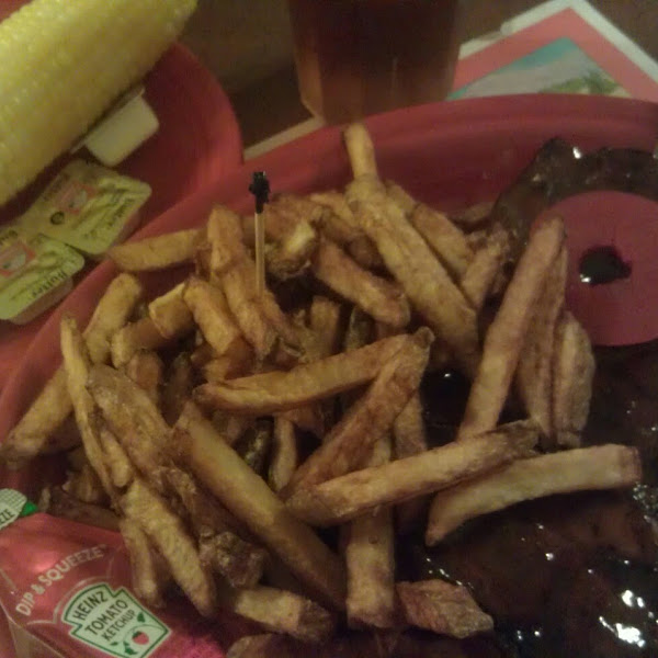 St Louis Pork Ribs, fries & sweet corn!  delicious!