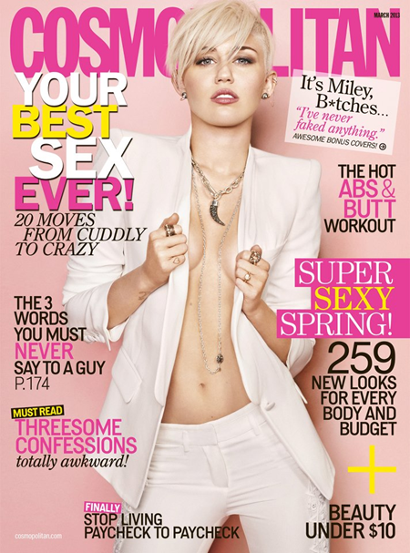 Miley Cyrus on Cosmopolitan March 2013