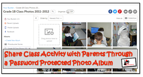 5 Ways to use photobucket in the classroom - how to share class photos with parents and class, share anchor charts, document field trips and build an online portfolio - ideas from Raki's Rad Resources.