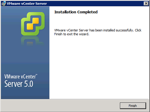 VMware vCenter Server Installer - Installation Completed