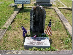 Front view of Julia Jackson's grave stone in Westlake Cemetery