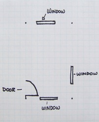 graph paper floor plan