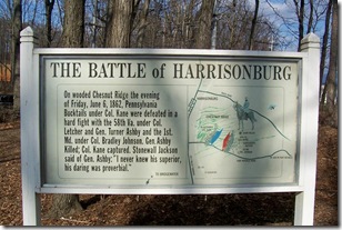 The Battle of Harrisonburg marker outside of Harrisonburg where Ashby Fell