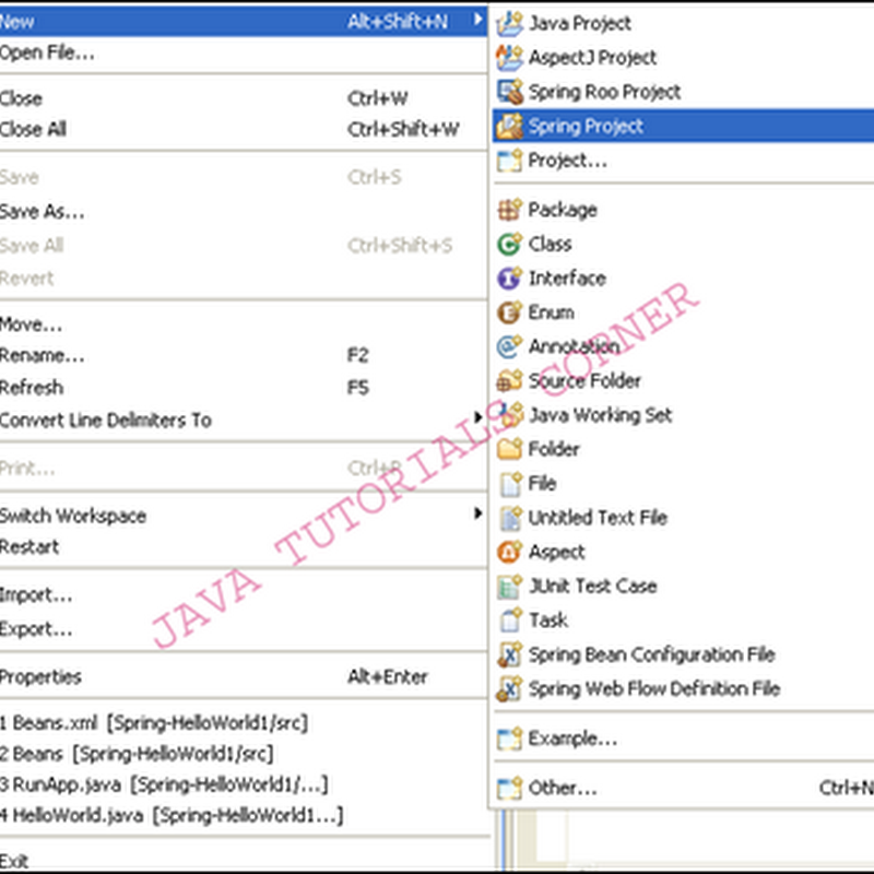 Spring Hello World Program using Spring Source Tool