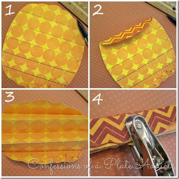 CONFESSIONS OF A PLATE ADDICT Pleated Paper Pumpkins Tutorial page 1