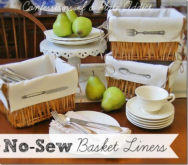 CONFESSIONS OF A PLATE ADDICT No-Sew Basket Liners