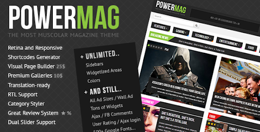 PowerMag: The Most Muscular Magazine/Reviews Theme - News / Editorial Blog / Magazine