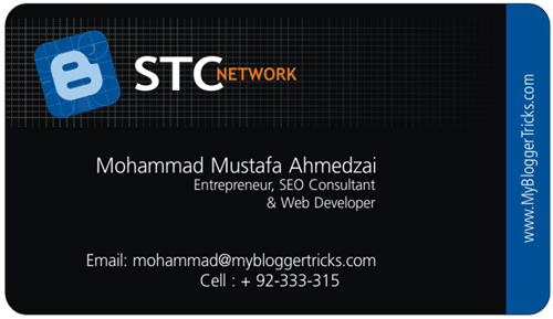 business card blogger front