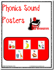 Alphabet Posters with Phonics Pictures free printable download