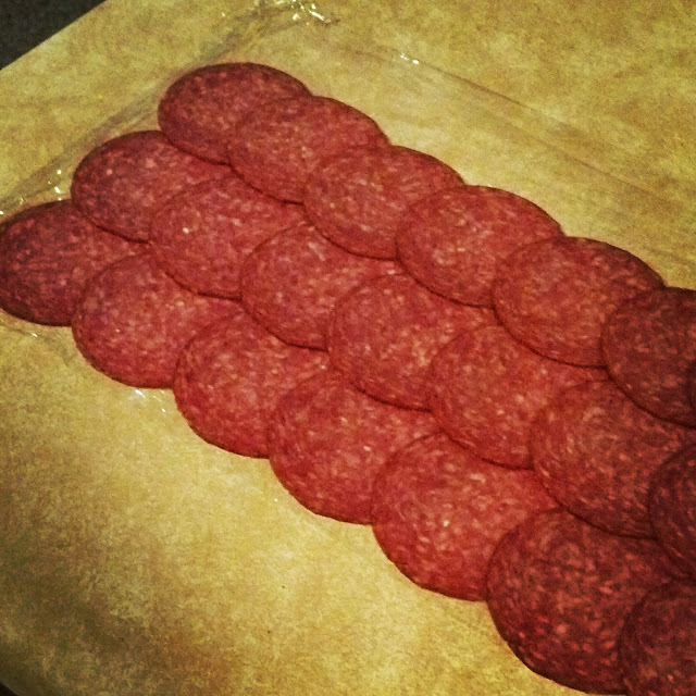 An Onion Exposed Salami Roll Ups