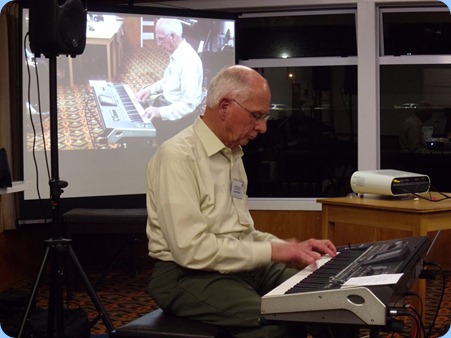Our guest artist for the evening, John Perkin, played his Korg Pa3X with some stunning original arrangements of easy listening classics such as: Summertime and Georgia.