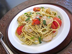 Shrimp Pasta plate angle