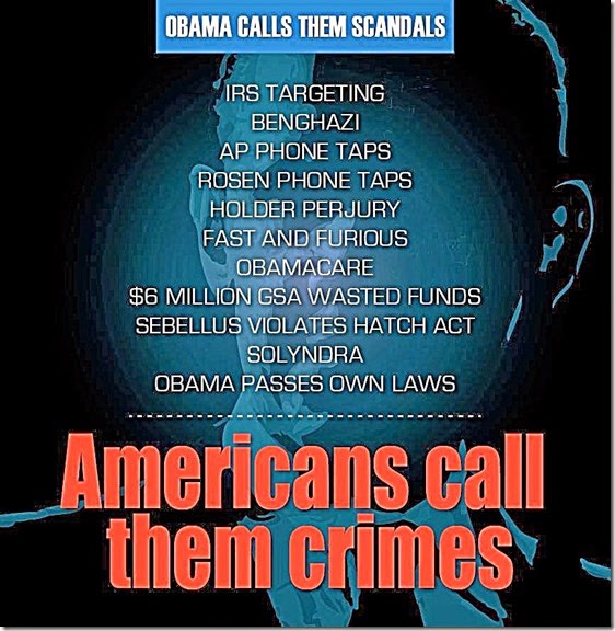 BHO calls scandals - Americans Call Crimes