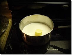 butter and milk heating
