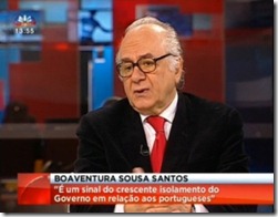 Boaventura Sousa Santos na SIC. Fev.2013