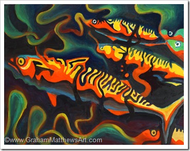 mackerel fish painting