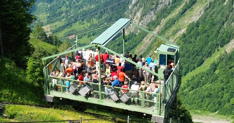 The Lärchwandschrägaufzug Inclined Lift | Amusing Planet