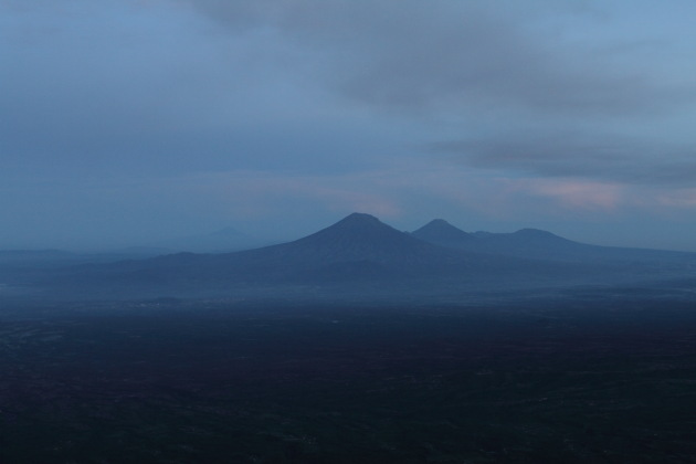 Twin Mountains as seen from Gunung Merapi, Indonesia