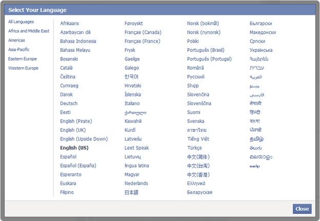 facebook-languages