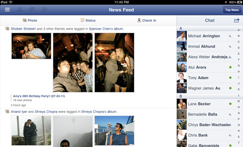 Facebook for iPad 盡悄悄躲藏於現有的 Facebook 應用程式中