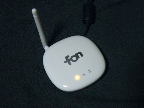 fon&thinsp;地球マークが点滅
