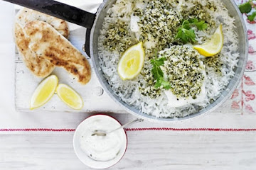 Steamed tilapia with green chilli & coconut chutney