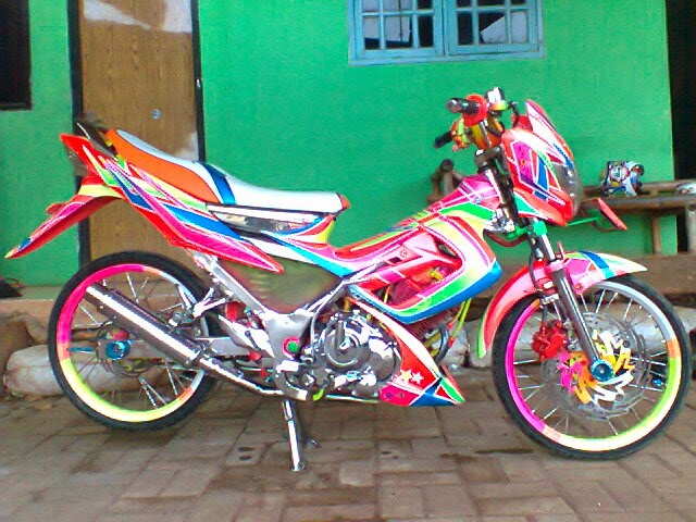  modifikasi  airbrush honda beat  full chrome racing  look  