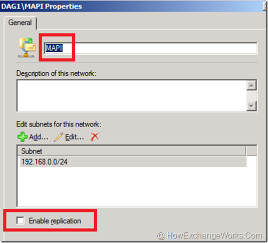 Replication option in MAPI Network