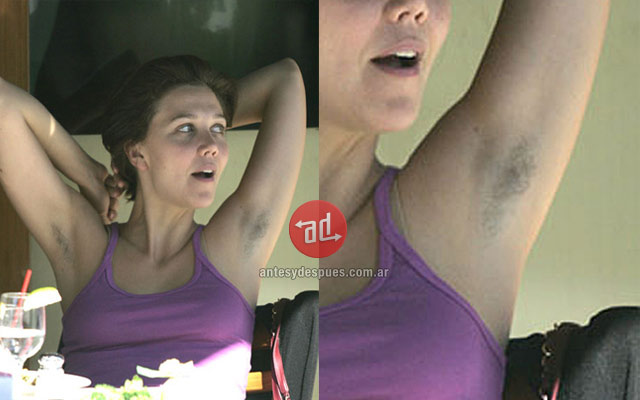 Photo of Maggie Gyllenhaal with armpit hair