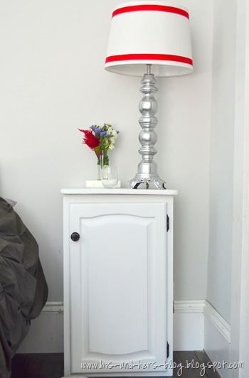 turn an old cabinet and tv tray into a nightstand