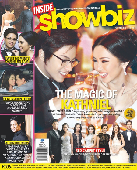Daniel Padilla and Kathryn Bernardo cover Inside Showbiz Oct 2012