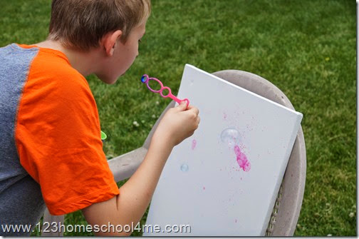 Blowing bubbles art project for kids Blowing bubbles art project for kids