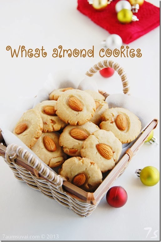 Eggless wheat almond cookies pic1